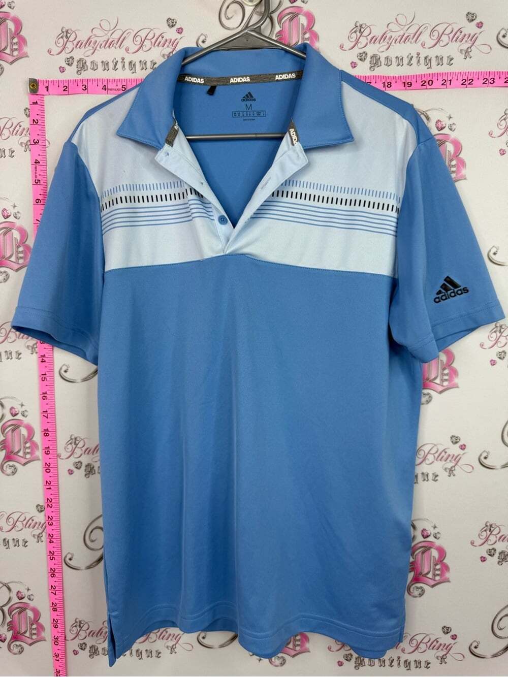 Adidas polo shirt tshirt Men’s Light Blue Golf Polo Shirt